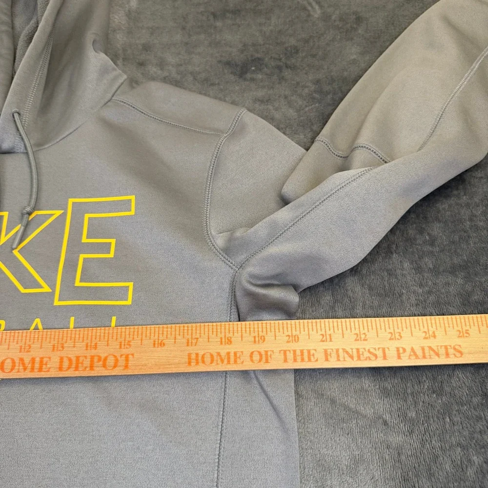 Nike Therma Fit Baseball Hoodie Mens Small Gray Pullover Fleece Pocket